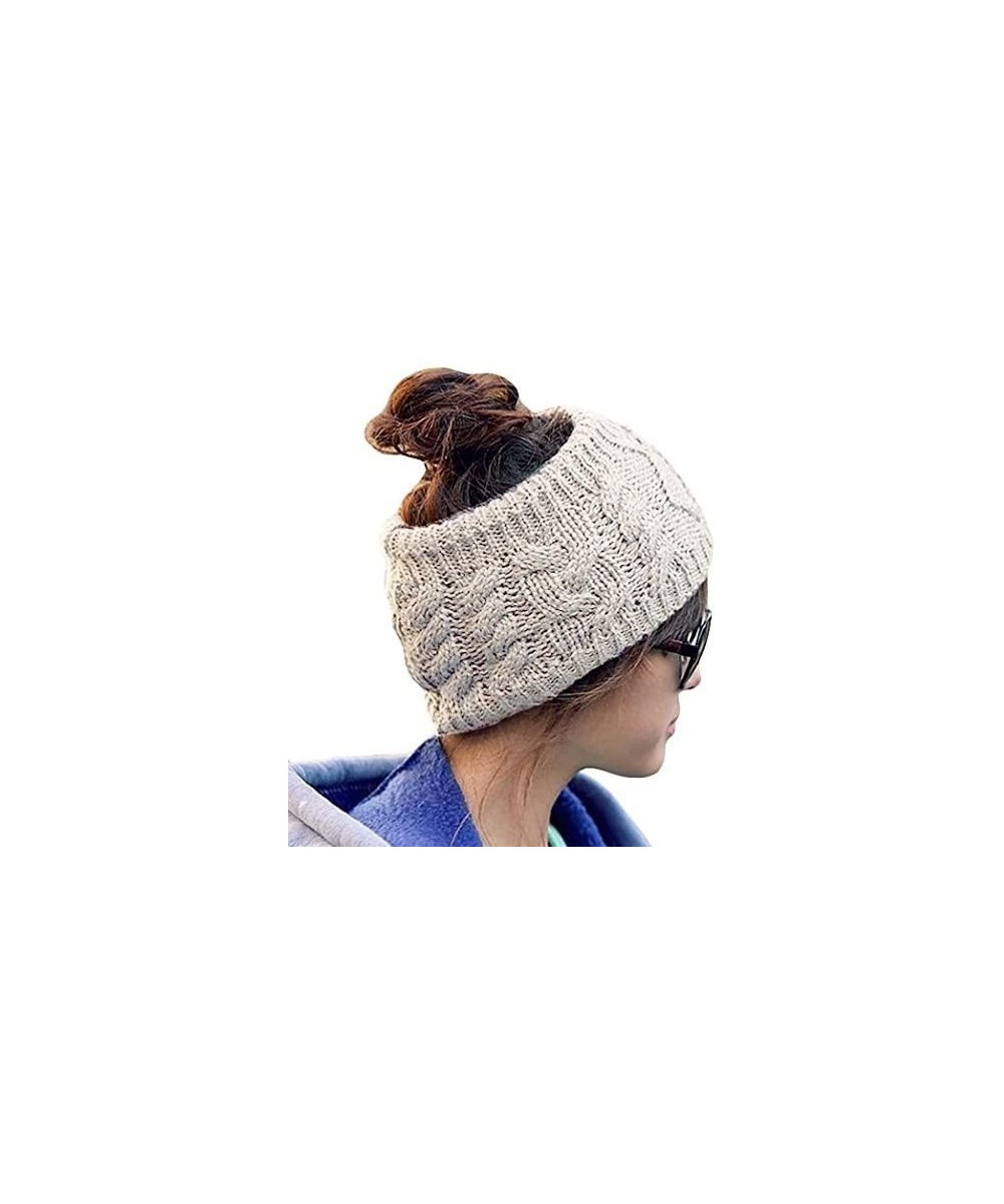 Headbands Women Handmade Knit Headband Crochet Headwrap Ear Warmed Headband Head Wrap - Beige - CW11QJP5TVR $14.07