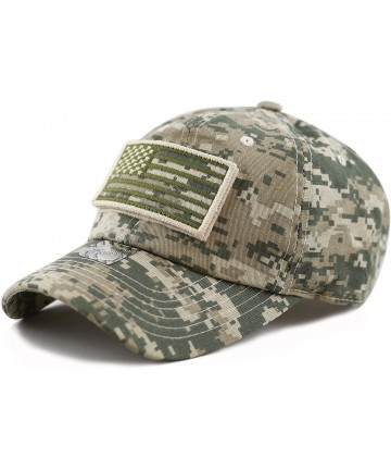 Baseball Caps Cotton & Pigment Low Profile Tactical Operator USA Flag Patch Military Army Cap - Digi Camo - C212N08QF0Q $16.16