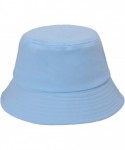 Bucket Hats Unisex Fashion Embroidered Bucket Hat Summer Fisherman Cap for Men Women - Ice Cream Blue - C11983RMWKK $24.54