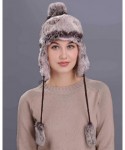 Skullies & Beanies Women Peruvian Earflap Beanie Hat Knitted Pom Winter Snow Ski Hat Ladies - Am37-khaki - CC18Z7K8WIU $19.17