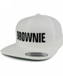 Baseball Caps Brownie Embroidered Flat Bill Adjustable Snapback Cap - Off White - CJ18369HLY3 $25.78