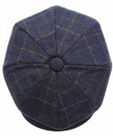 Newsboy Caps Men's Classic 8 Panel Wool Blend newsboy Snap Brim Collection Hat - 2157 Navy - CZ12MAAPUAX $46.78