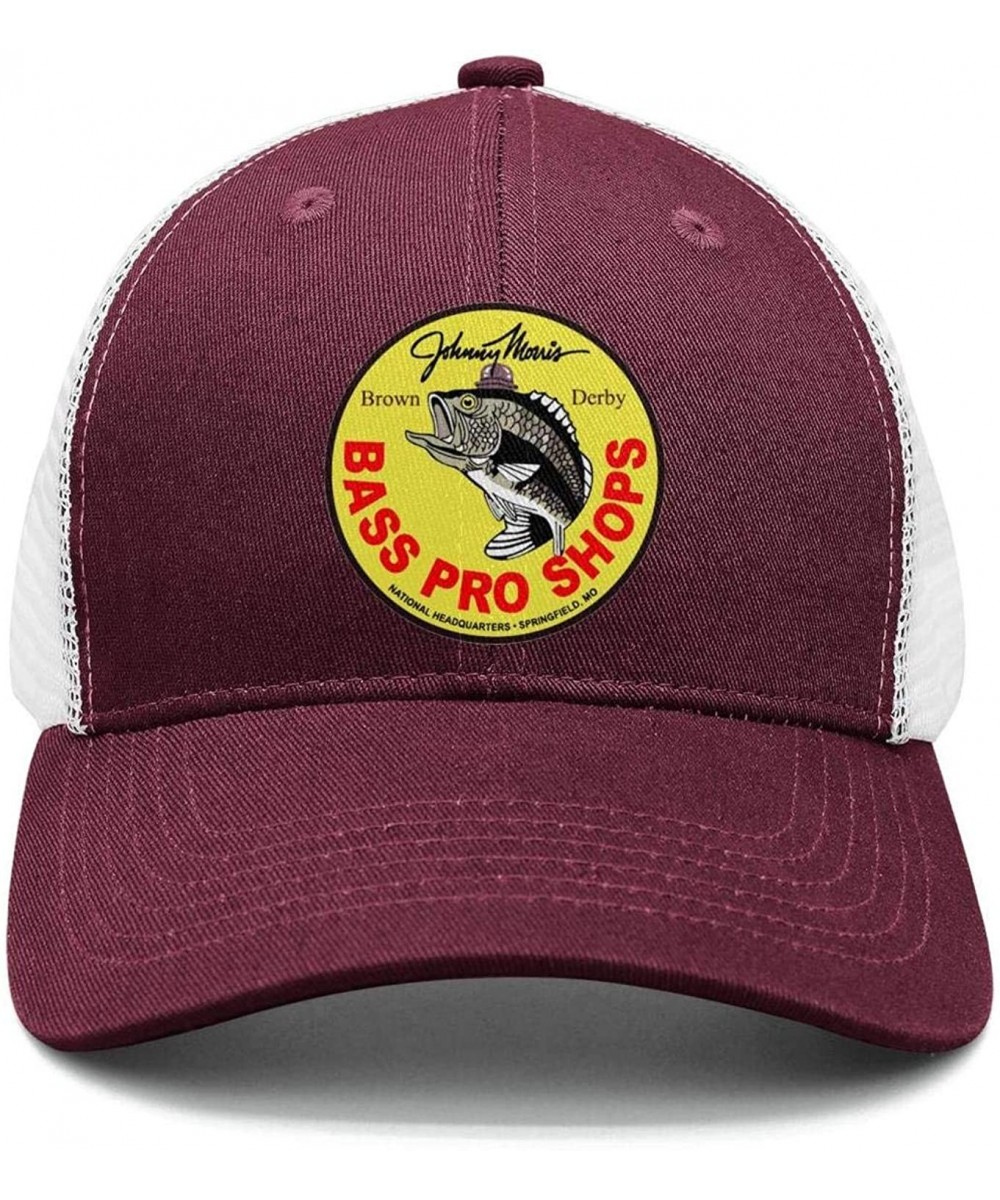 Skullies & Beanies Bass-Pro-Shops-Gone-Fishing-Logo-Classic Adjustable Mesh Unisex Dad Hat Caps - Maroon-16 - C318RCLZ6UC $22.76