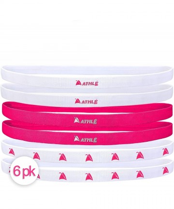 Headbands Athl Skinny Sports Headbands Pack - Pink- White - CJ192K86OME $13.97