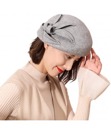 Bucket Hats Womens 1920s Vintage Wool Felt Cloche Bucket Bowler Hat Winter Crushable - 99127_gray - CO193G7DSSH $31.62