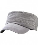 Newsboy Caps Men's Solid Color Military Style Hat Cadet Army Cap - A--light Gray - CA18E2MIDEW $22.67