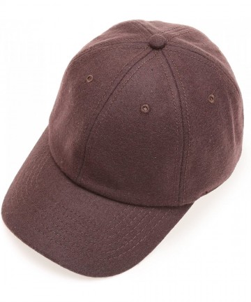 Baseball Caps Men's Wool Blend Baseball Cap with Adjustable Size Strap - Dark Brown - C9187NL958S $17.23