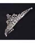 Headbands Luxury Teardrop CZ Rhinestone Crystal Wedding Bridal Tiara Crown(A1063) - silver - CE185L2SQNL $38.05