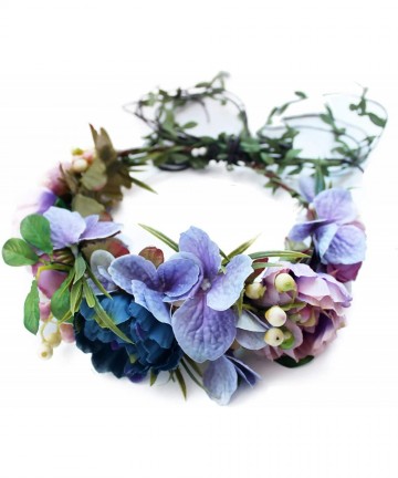 Headbands Handmade Adjustable Flower Wreath Headband Halo Floral Crown Garland Headpiece Wedding Festival Party - CX18QN4TH6H...