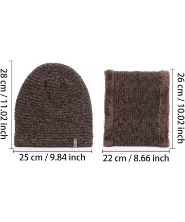 Skullies & Beanies Oversized Unisex Fleece Lined Slouchy Beanie Soft Thick Warm Winter Knitted Beanie Ski Hat - C618YKDO4T6 $...