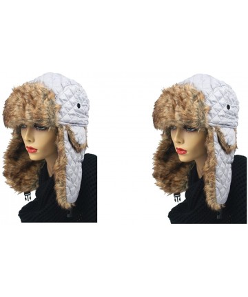 Bomber Hats Women's Trapper Quilted Winter Ear Flap Hat 901HT - 2 Pcs Light Gray & Light Gray - CI123PNJJOX $24.09