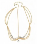 Headbands Women's Bohemian Fashion Head Chain Jewelry - Pear Cut Rhinestone Charm- Gold-Tone - Gold-Tone - CW11SOBKUD1 $15.22