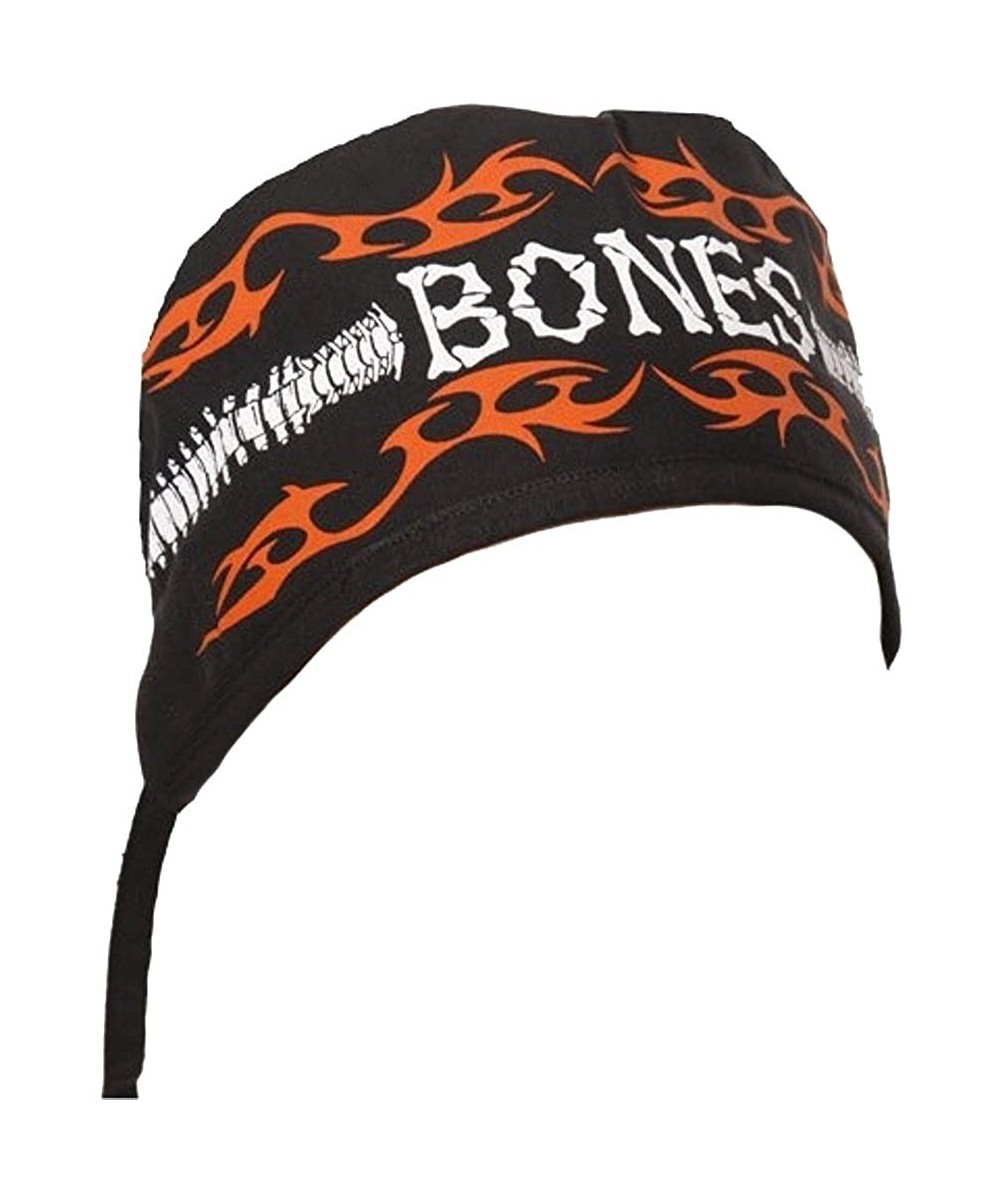 Skullies & Beanies Mens and Womens Scrub Cap - Bones On Black - CZ12ELBRQHZ $23.03
