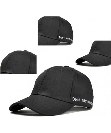 Baseball Caps Leisure Solid Color Letters Printed Adjustable Cotton Baseball Cap Sports Hat - Black - CH18DIEDH0Q $13.76