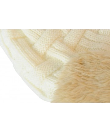 Skullies & Beanies Knit Hats for Women - Womens Trapper Hat - Womens Ushanka Russian Hat - Pom Pom - White - CY19403WD8S $40.62