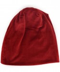 Skullies & Beanies Women Fashion Leisure Winter Warm Hat Velvet Soft Beanie for Outdoors - Burgundy - CB188E6A3L3 $18.55