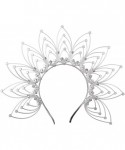 Headbands Gothic Crown Halo Crown Sunburst Zip Tie Headband Feather Crown Gold - Moon Silver - C8193WYXIAG $41.56