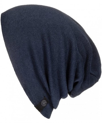Skullies & Beanies Warm Slouchy Beanie Hat for Men and Women- Deliciously Soft Daily Beanie in Fine Knit - Navy - C412O5JMWFH...