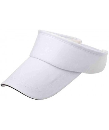Headbands Sun Sports Visor Men Women-Cotton Cap Hat-Baseball Cap - Wh - C9196MYR8RZ $11.28