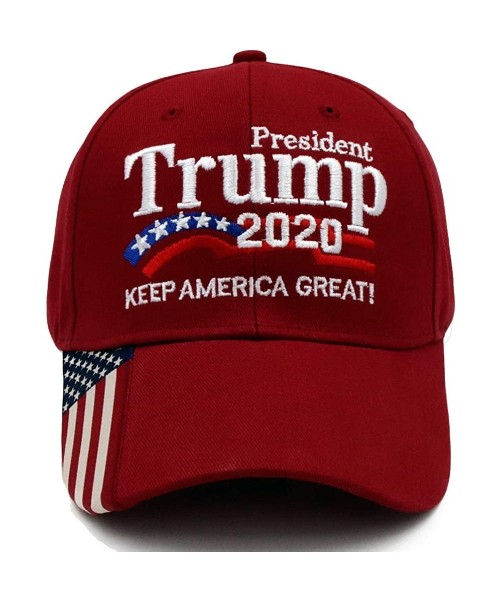 Baseball Caps Donald Trump Hat 2020 Keep America Great KAG MAGA with USA Flag 3D Embroidery Hat - Red-6-2020 - CF18A9RXOIC $1...