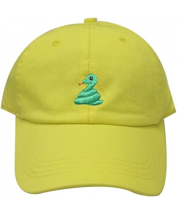 Baseball Caps Cute Snake Emoji Cotton Baseball Caps - Lemon - CG1862M6NS2 $17.88