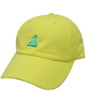 Baseball Caps Cute Snake Emoji Cotton Baseball Caps - Lemon - CG1862M6NS2 $17.88