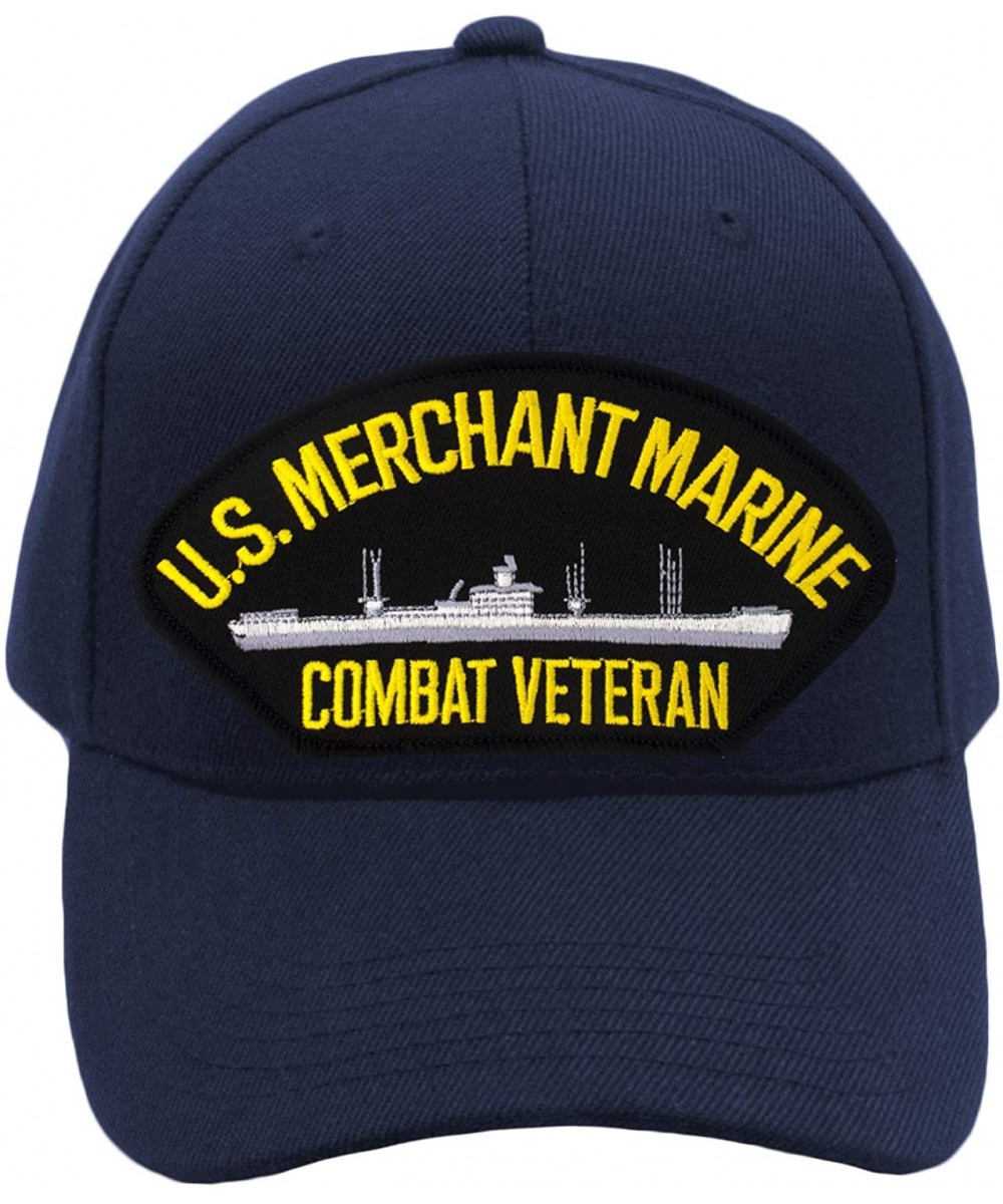 Baseball Caps US Merchant Marine - Combat Veteran Hat/Ballcap Adjustable One Size Fits Most - Navy Blue - CC18OQUU42L $28.75