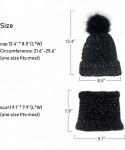 Skullies & Beanies Womens Pom Beanie Hat Scarf Set Girls Cute Winter Ski Hat Slouchy Knit Skull Cap with Fleece Lined - CV18K...