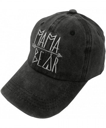 Baseball Caps Mama Bear Denim Hat Adjustable Female Stretch Baseball Hats - Embroidered Black - CH18U7UICN2 $32.18
