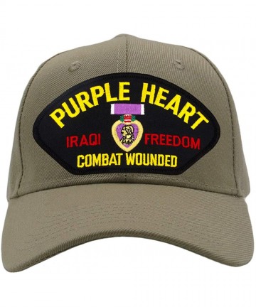 Baseball Caps Purple Heart - Iraqi Freedom Veteran Hat/Ballcap Adjustable One Size Fits Most - Tan/Khaki - CC18SW3A59G $29.97