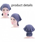 Headbands Womens 3-Pack Cotton Knit Beanie Sleep Turban Hat Headwear for Cancer - Color D - C918HNUNTYU $22.12