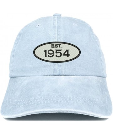 Baseball Caps Established 1954 Embroidered 66th Birthday Gift Pigment Dyed Washed Cotton Cap - Light Blue - CY180L7Y7A7 $23.12