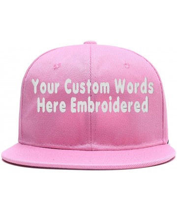 Baseball Caps Hip Hop Snapback Casquette-Embroidered.Custom Flat Bill Dance Plain Baseball Dad Hats - Pink - CA18HK9WSWL $22.18