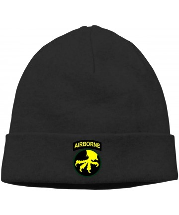 Skullies & Beanies 17th Airborne Division Warm Hat Baggy Slouchy Beanie Hat Skull Cap - Black - CF18LGE9NTA $25.48