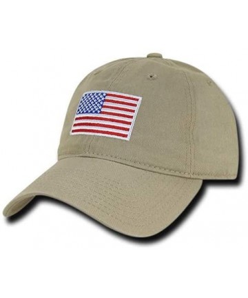 Baseball Caps Polo Style American Pride Flag Baseball Caps - Original Khaki - CO12O5S6AOB $21.29