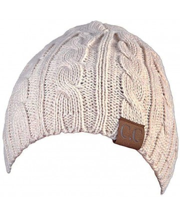 Skullies & Beanies Girls Cable Knit Beanie - Warm Unisex Hat - Kids Winter Cap - Beige - C51206P5NQL $12.44
