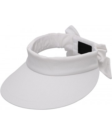 Sun Hats Womens Summer Packable UV Protective Wide Brim UPF 50+ Sun Visor Hat - White - CE18D5KQRZH $19.82