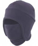 Balaclavas Men's Warm 2 in 1 Hat Winter Fleece Earflap Skull Sports Beanie Ski Mask - Navy - C118YZXGIII $18.64