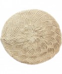 Berets Womens Knit Beanie Beret Hat Lightweight Fashion Accessory Crochet Cutouts - Beige - CZ12O3PCOKL $18.55