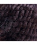 Skullies & Beanies Women Winter Hat Knit Mink Fur Beanie Cap with Fox Pom Pom Multicolor - Coffee - CB12N0F2F4J $45.50