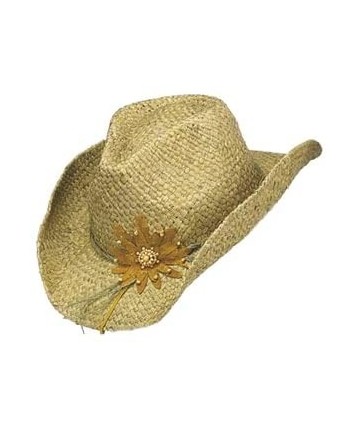 Cowboy Hats Women's Calico Flower Straw Cowgirl Hat - Pgd4023-Tea-O - Lime - CI11CP3UXPT $67.26