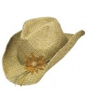 Cowboy Hats Women's Calico Flower Straw Cowgirl Hat - Pgd4023-Tea-O - Lime - CI11CP3UXPT $48.83