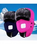 Skullies & Beanies New Winter Trapper Hat Ushanka Russian Style Cap with Ear Flap Chin Strap and Windproof Mask - Navy - C518...