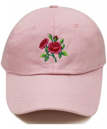 Baseball Caps Tre170 Pink Roses Tattoo Cotton Baseball Caps - Pink - CI18CCWTRI7 $16.38