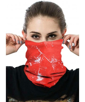 Balaclavas Unisex Multifunctional Seamless Bandana Face Mask Neck Gaiter Headwear Tube Mask Scarf - B-red - CU1904DR4AM $15.64