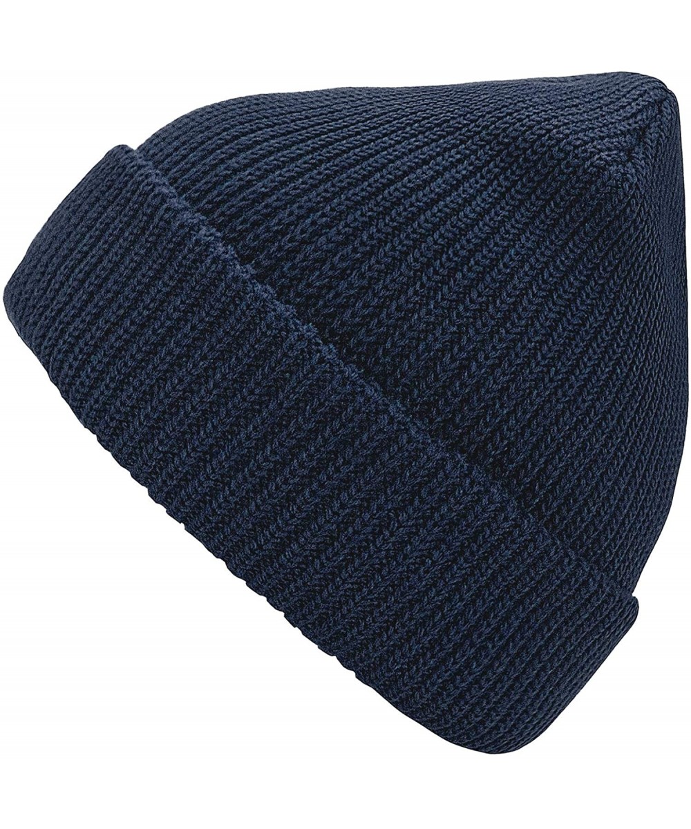 Skullies & Beanies Winter Beanie Hat Warm Knit Hats Acrylic Knit Cuff Beanie Cap for Women & Men - Navy - CK18ZIS6HUE $11.18