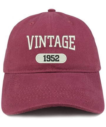Baseball Caps Vintage 1952 Embroidered 68th Birthday Relaxed Fitting Cotton Cap - Maroon - CV180ZN30RU $24.77