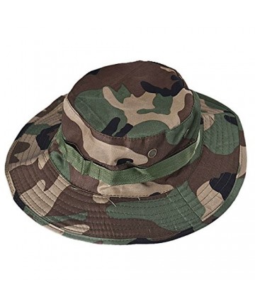 Bucket Hats Hunting Fishing Military Camouflage Foldable - Green - CZ18ONLW5HH $11.74