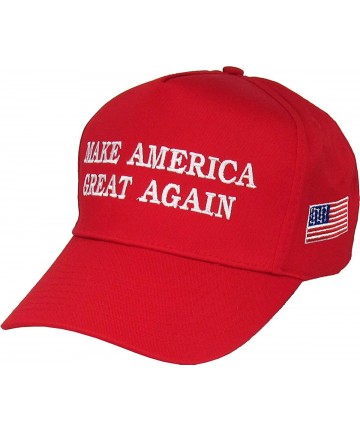 Baseball Caps Make America Great Again Our President Donald Trump Slogan with USA Flag Cap Adjustable Baseball Hat Red - CN12...
