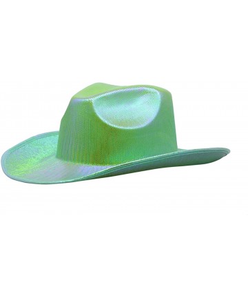 Cowboy Hats Metallic Cowboy Hat - Lime Green - CH18X8OYAIX $24.28